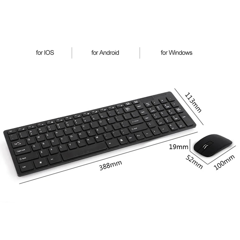 K-06 2.4G Wireless Keyboard and Mouse Combo – Plug and Play Black Set for Laptop