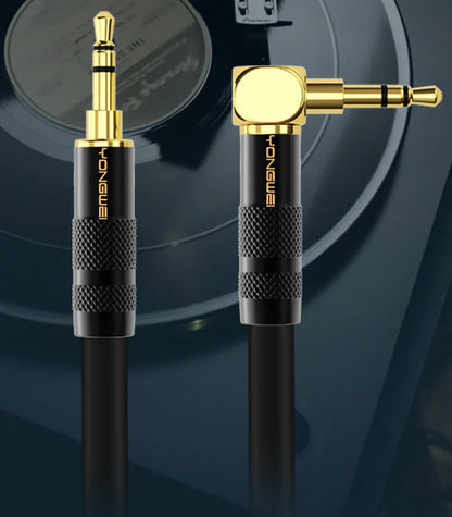 YONGWEI 3.5mm AUX Audio Cable - Straight to Curved Male-to-Male for Car, Mobile Phone, Computer, Speaker and Headset Extension