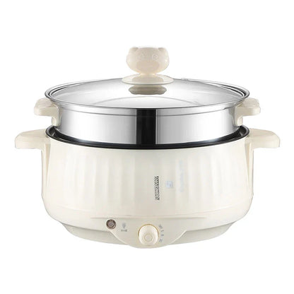 220V Electric Multi Cooker Pot - Single & Double Layer Non-Stick Rice Cooker Hot Pot for 1-2 People Household Cooking