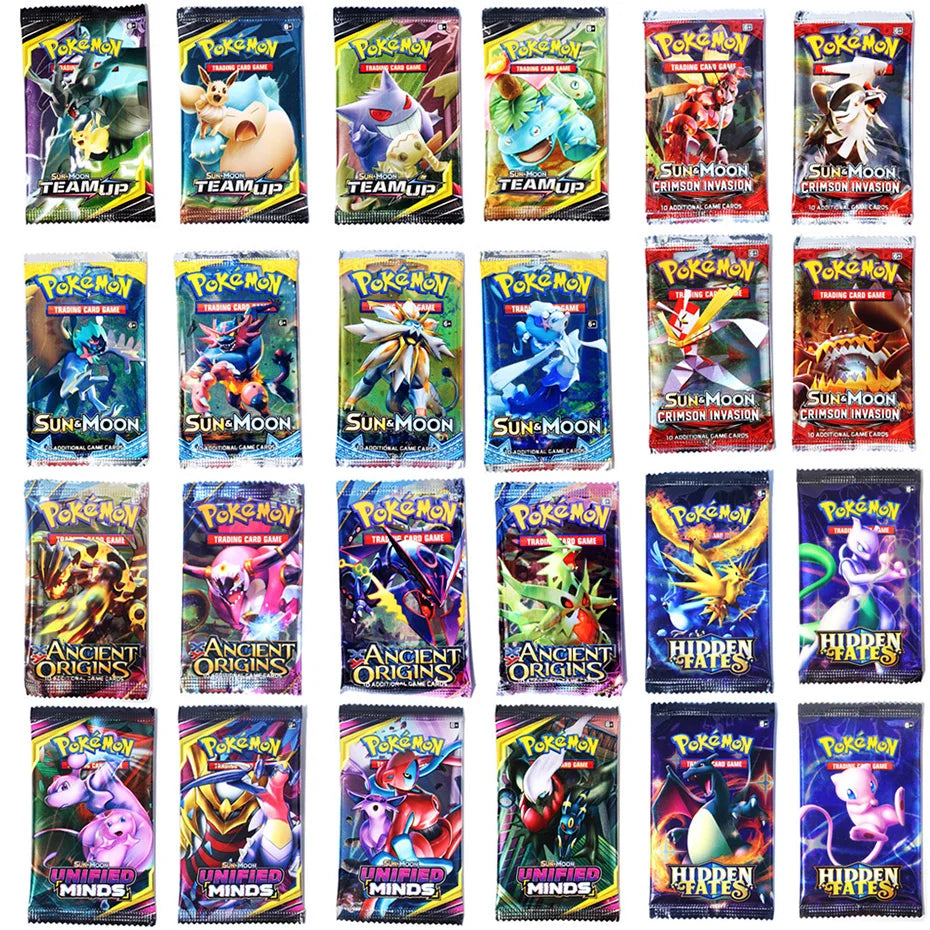 324-Piece Pokémon Cards Set – Sun & Moon XY Evolutions Booster Box, Collectible Trading Card Game Toy for Kids