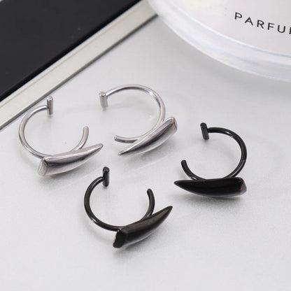 Stainless Steel Sharp Teeth Fake Lip Ring – Personalized Punk Gothic Body Jewelry for Women
