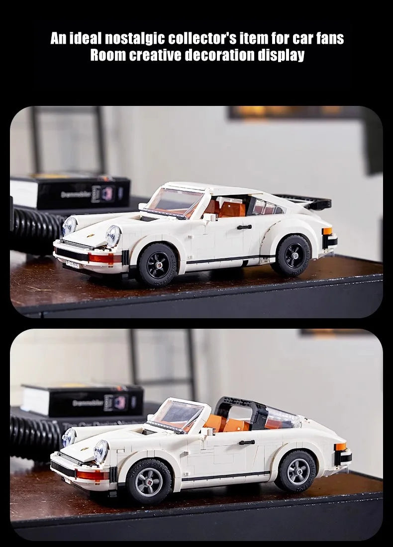 1458PCS Technical Retro Car Model 10295 – 2 in 1 Race Classic Building Blocks Set for Adults & Teens, Christmas Gift Toy