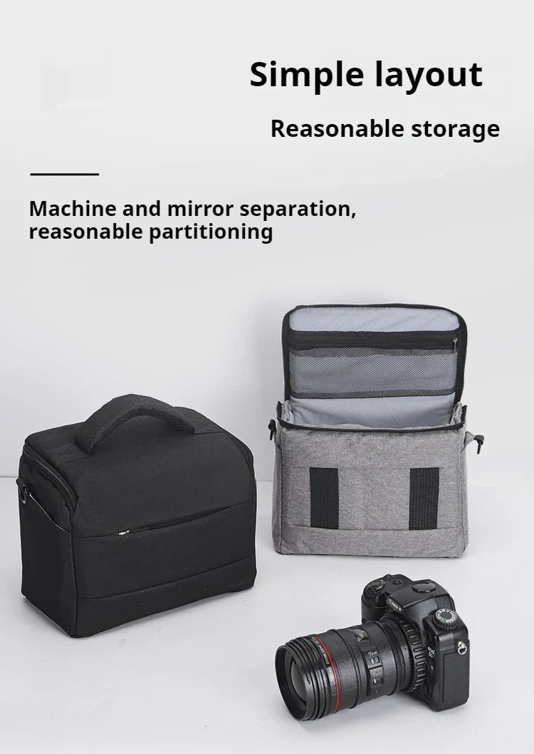 DSLR Camera Shoulder Bag – Portable Nylon Handbag for Sony, Nikon, Canon, Panasonic Equipment, Crossbody Style