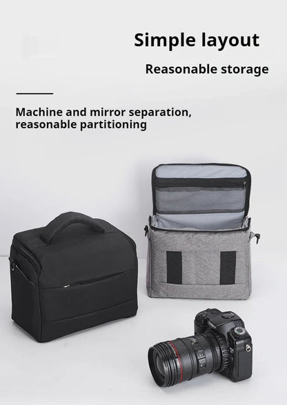 DSLR Camera Shoulder Bag – Portable Nylon Handbag for Sony, Nikon, Canon, Panasonic Equipment, Crossbody Style