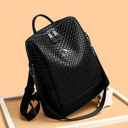 Luxury Women's Designer Backpack - High-Quality Leather, Large Capacity, Multifunctional Travel Mochila for Girls