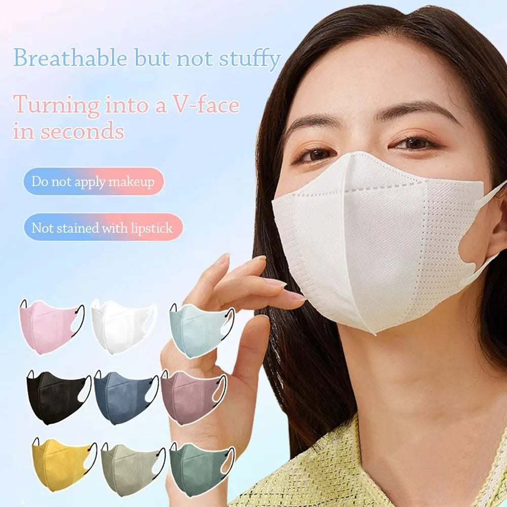 10-Pack Adult Morandi Fish Mask – Summer Slim Edition 3-Layer Approved Respirator Face Masks