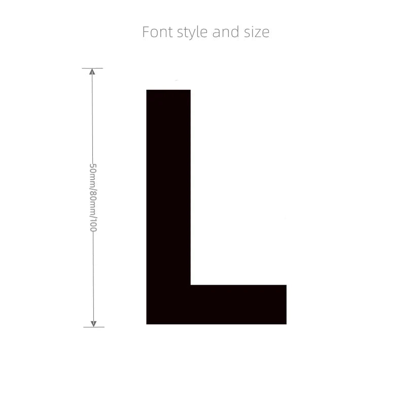 3D Mirror Acrylic Alphabet Wall Stickers – Black English Letters & Numbers for Personalized Door & Room Decor