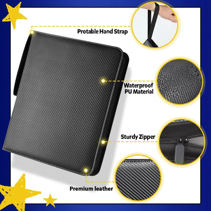 900 Pocket Card Binder Sleeves with Zipper, Double-Sided Card Holder Case for TCG CCG Storage (Black)