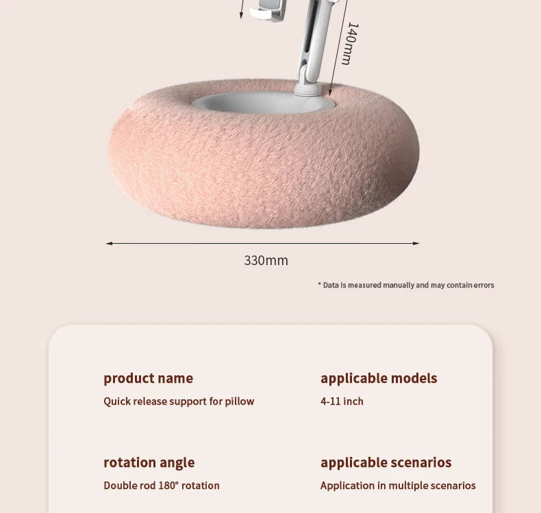 2024 Plush Pillow Phone and Tablet Stand - Adjustable Desktop Bracket for Live Streaming and Video Chats - Lazy Tablet Holder
