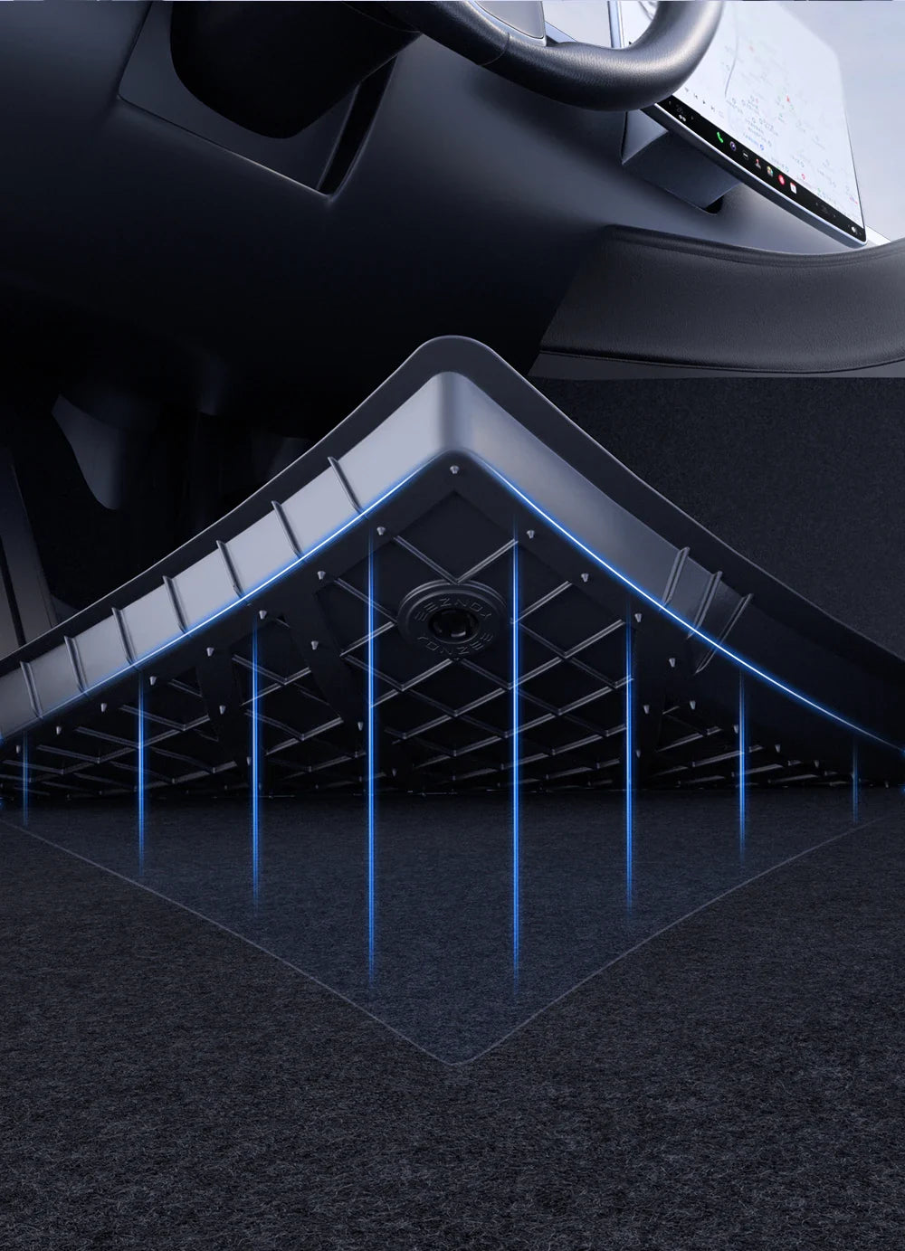 YZ Floor Mats for Tesla Model 3/Y 2021-2023 — Waterproof, Non-Slip TPE Car Accessories