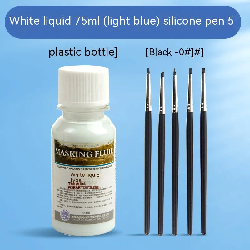 Art Masking Fluid – 18/30/75ml Stay White Cover Liquid for Watercolor Painting, School & Office Art Supplies