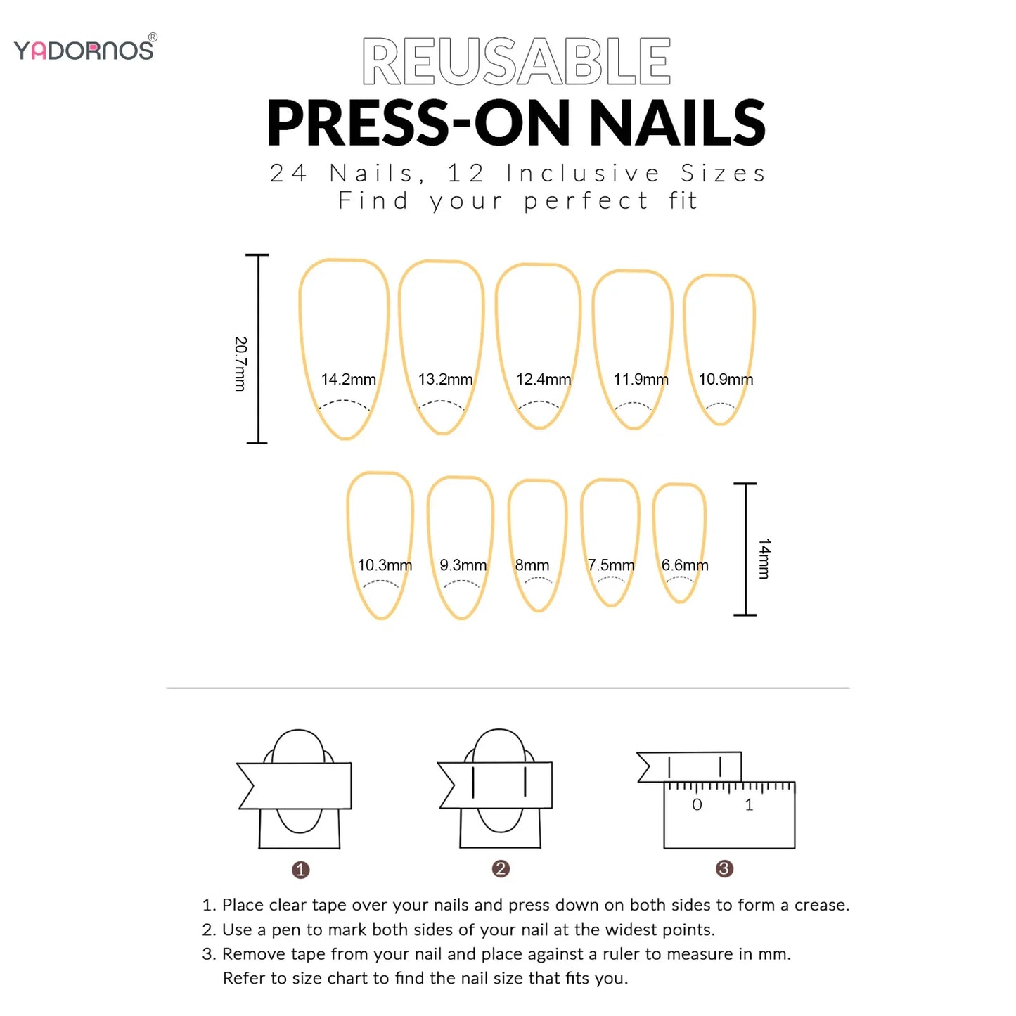 24PCS Glossy Red Cat Eye Press-On Nails Almond Full Cover Reusable Fake Nail Set