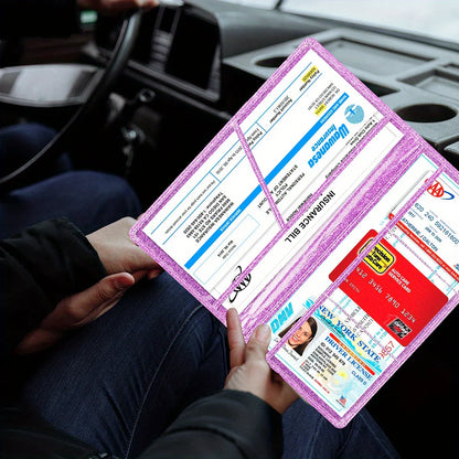 Men's Card Holder, Car Registration Vehicle License Insurance Card Holder Wallet