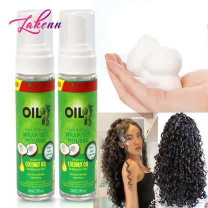 Wrap Foam Hair Mousse – Strong Hold Setting Lotion for Natural Hair, Moisturizing Curl & Shine Mousse