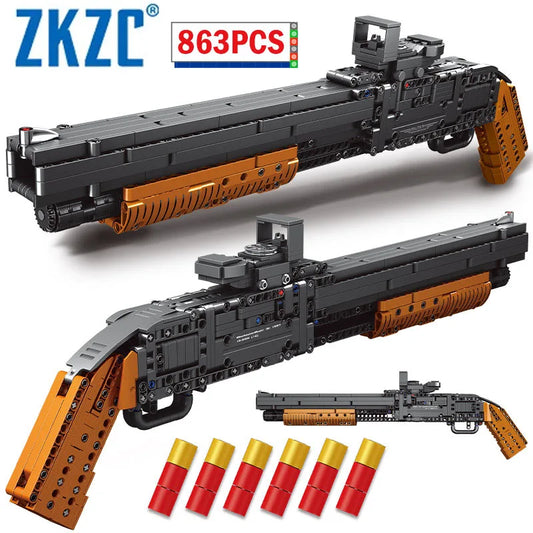 ZKZC WW2 Military Weapon Building Block Set – Shotgun, Sniper & Assault Rifle Toy for Kids Gifts