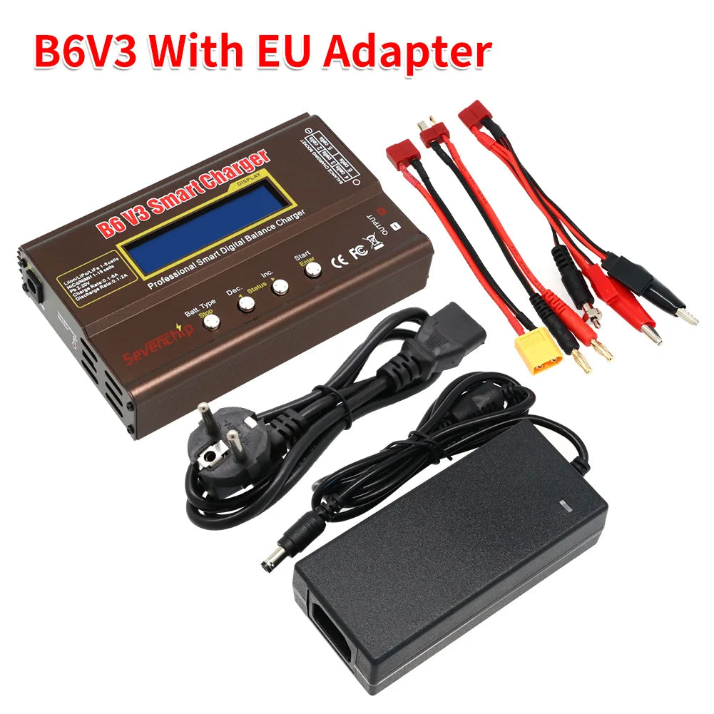 iMAX B6 V3 80W 6A Battery Charger – LiHv, Lipo, NiMh, Li-ion, Ni-Cd Digital RC Charger with 12V 5A Adapter