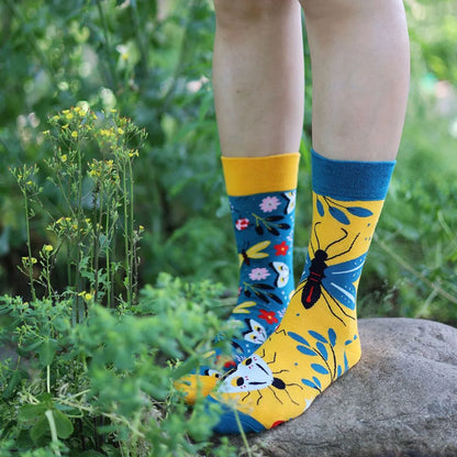 Unisex AB Tide Animal Cotton Socks – Colorful Cat, Dog, Koala, Cow Crew Socks for Men & Women, Four Seasons Gift