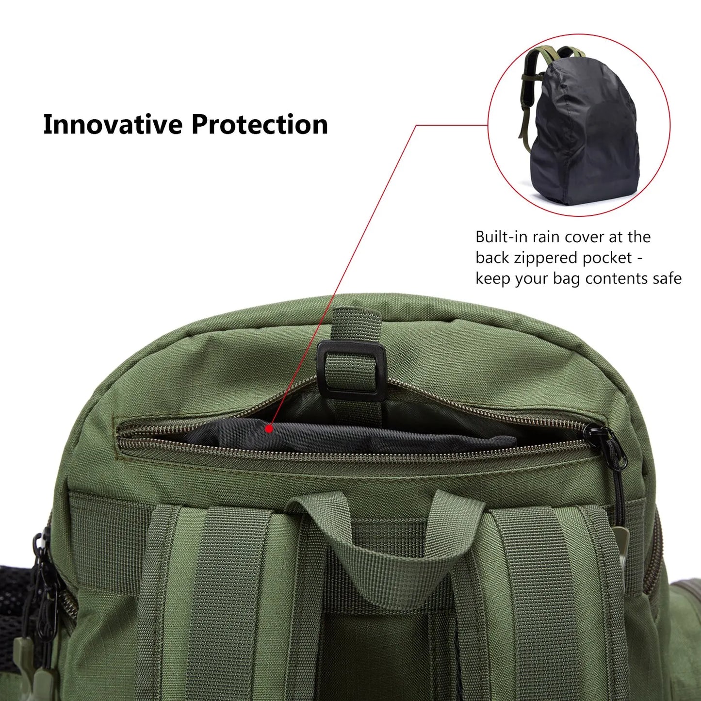 Bassdash Fishing Tackle Backpack – Lightweight Multifunctional Tactical Bag with Tackle Box