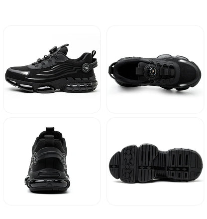 Rotating Button Men’s Safety Shoes – Anti-Smash & Anti-Puncture Work Boots, Fashion Sport Protective Footwear