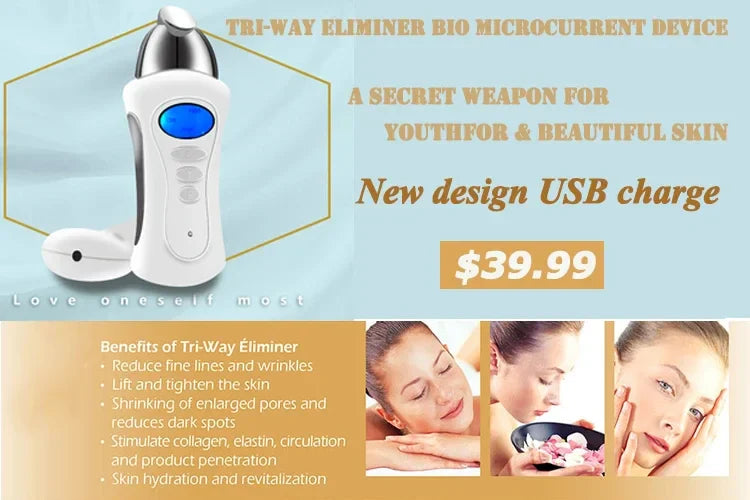 Handheld Galvanic Spa Microcurrent Facial Machine for Skin Tightening & Face Lift – Electroporator Galvanic Current Device for Skin Care
