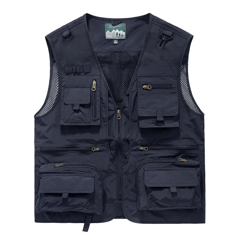 FGKKS Outdoor Leisure Vest Men's - Multi-Pocket Breathable Sports Coat - High-Quality Design for Men's Leisure Activities