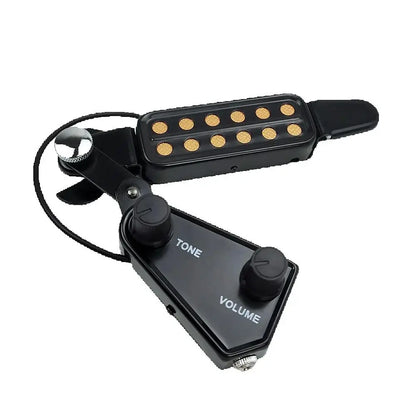 12-Hole Acoustic Guitar Sound Hole Magnetic Pickup – Transducer with Tone & Volume Control and Audio Cable for Amplified Sound System