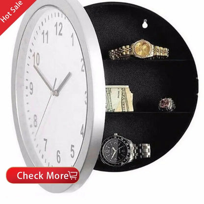 Large Hidden Safe Wall Clock – Secret Security Box for Money, Jewelry & Storage, Home Office Cash Safe