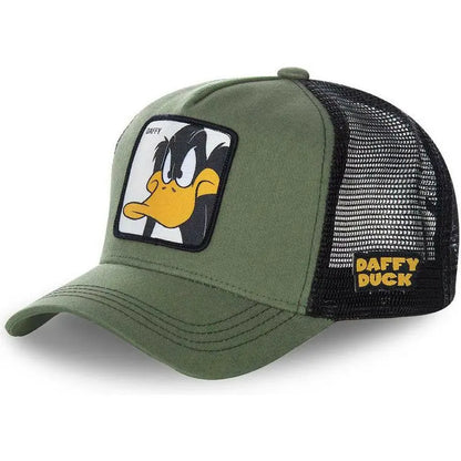 Anime Bunny TAZ DUCK Snapback Cap – Cotton Baseball Hat for Men & Women, Hip Hop Dad Mesh Trucker Cap