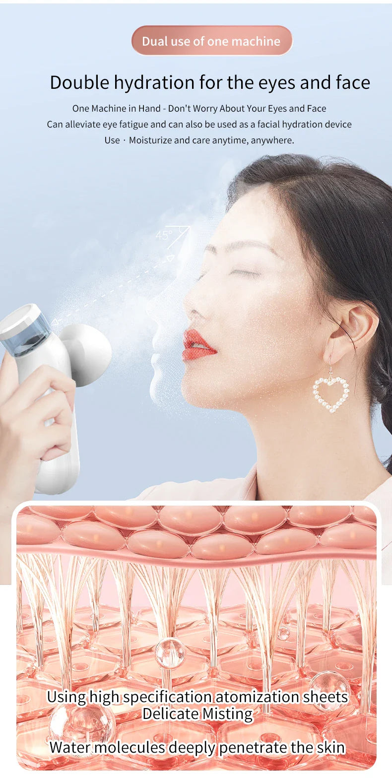 Portable Hot & Cold Eye Mist Sprayer – Nano Hydrating Steam Compress for Eye Care & Fatigue Relief