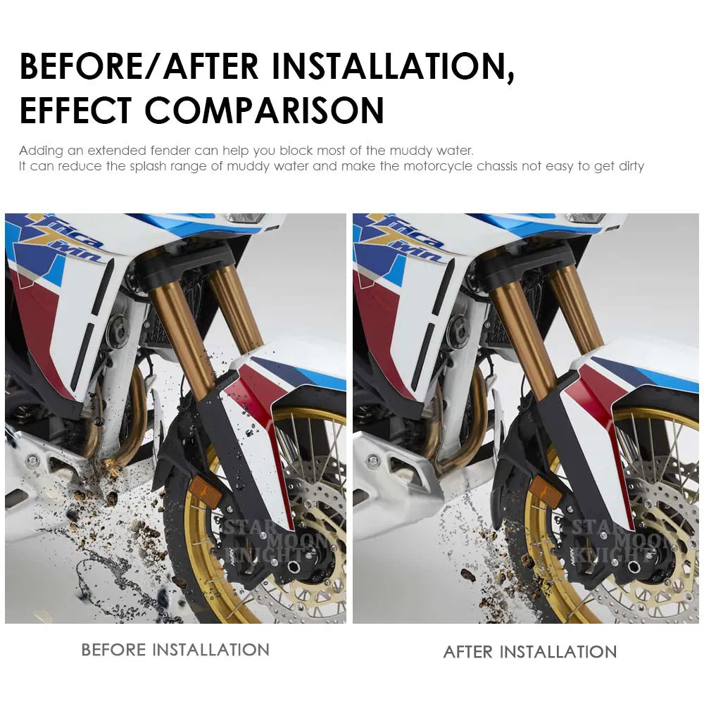 Honda CRF1100L Africa Twin Front Fender Extension – Motorcycle Mudguard Rear Extension Accessory 2020 Model Protection Part