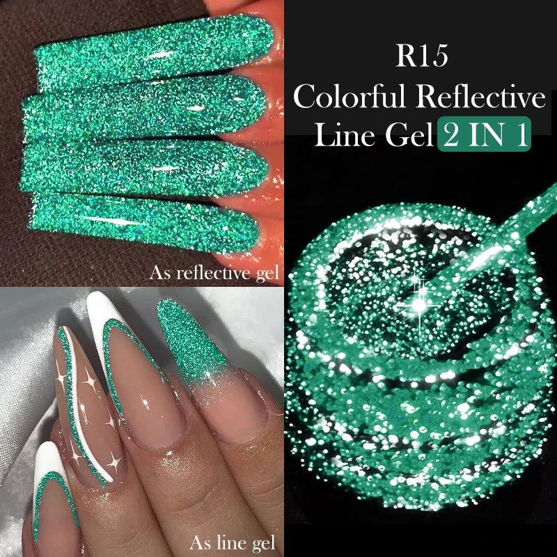 LILYCUTE 5ml Silver Metallic Liner Gel Polish – Super Bright UV Nail Art Stripe & Drawing Paint Varnish, Mirror Effect Graffiti Gel