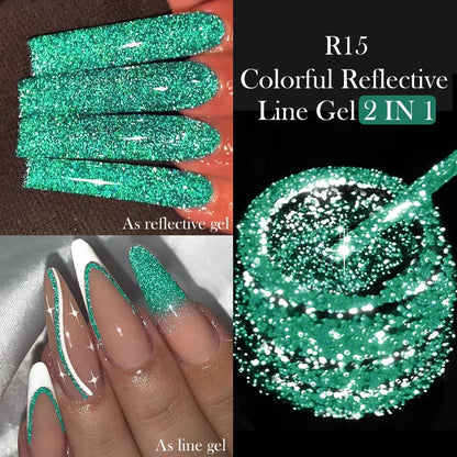 LILYCUTE 5ml Silver Metallic Liner Gel Polish – Super Bright UV Nail Art Stripe & Drawing Paint Varnish, Mirror Effect Graffiti Gel