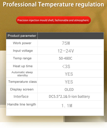 72W T12 Cordless Soldering Station – Compatible with Dewalt, Makita, Milwaukee, Worx 20V Max Li-ion Batteries, DIY Repair Tool