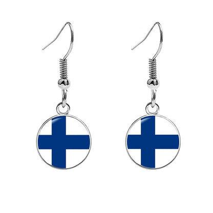 South & North America Flag Earrings - Patriotic Country Pride Drop Dangle Jewelry Gifts for Women
