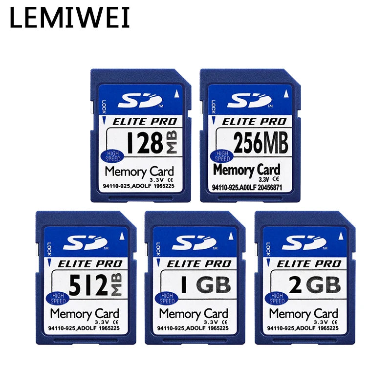 Original Lemiwei Elite Pro SD Memory Card – High-Speed UHS-I Class 10 (128MB–2GB) Durable Blue Storage Card for Testing & Desktop Use