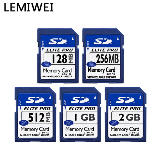 Original Lemiwei Elite Pro SD Memory Card – High-Speed UHS-I Class 10 (128MB–2GB) Durable Blue Storage Card for Testing & Desktop Use