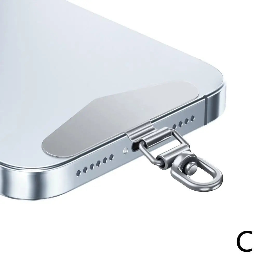 Upgraded 360° Rotatable Stainless Steel Phone Tether Tab - Metal Patch Gasket & Cellphone Lanyard Safety Connector Piece
