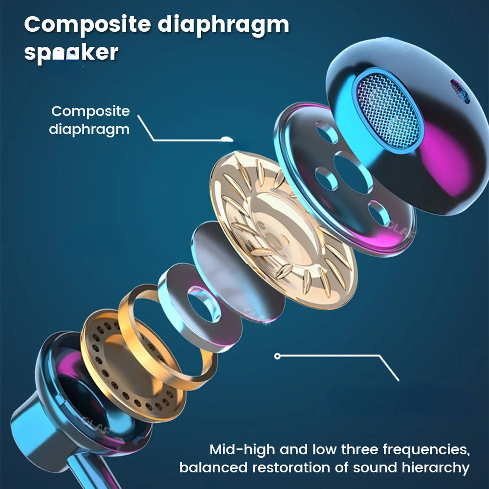 Wireless Earphones 5.3 – Neckband Headphones with LED Display, Stereo Sports Headset, Waterproof Magnetic Earbuds for Gaming