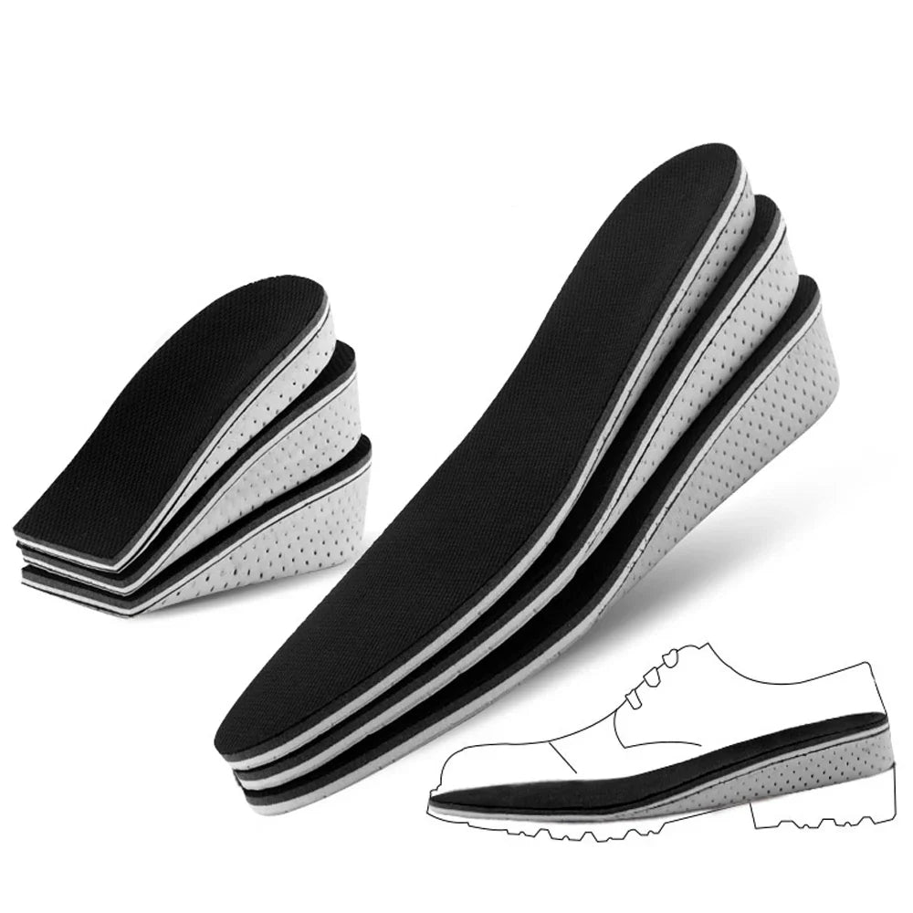 2-4cm Memory Foam Insoles – Height Increase Templates for Men, Breathable & Sweat-Absorbent, Running Shoe Accessories