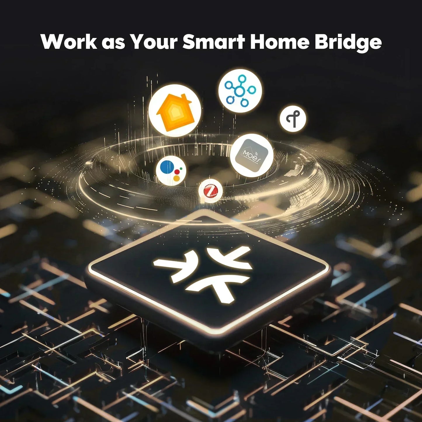 MOES Matter Gateway - Smart Home Control with Tuya Zigbee, Siri, HomeKit, SmartThings & Google Assistant Compatibility