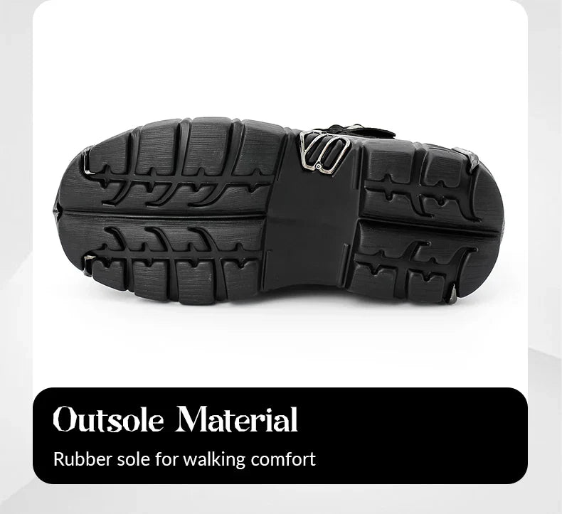 2024 New Punk Style Women's Platform Shoes – 6CM Lace-Up Gothic Ankle Boots with Metal Decor