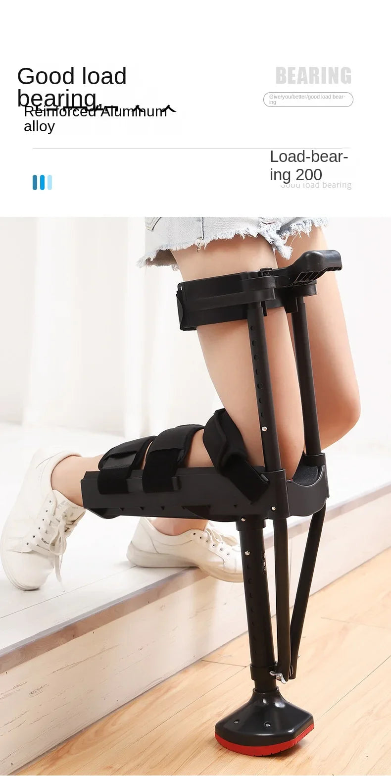 Ergonomic Hands-Free Knee Crutch — Adjustable Adult Mobility Aid for Walking Support