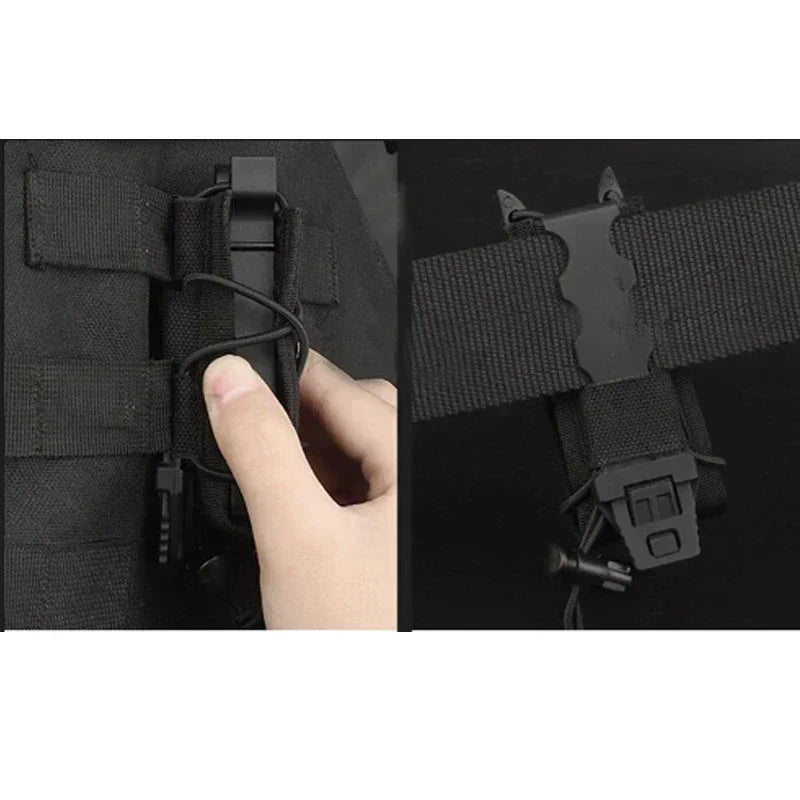 Tactical Molle Magazine Pouch - 9MM Pistol Mag & Flashlight Holder