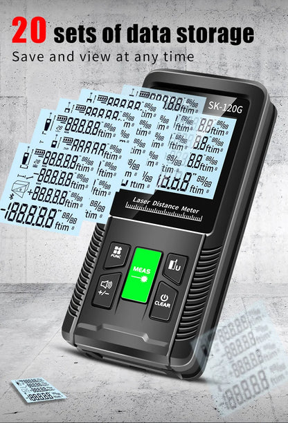 Snakol 120M Green Laser Tape Measure — High Accuracy Digital Distance Meter & Electronic Ruler
