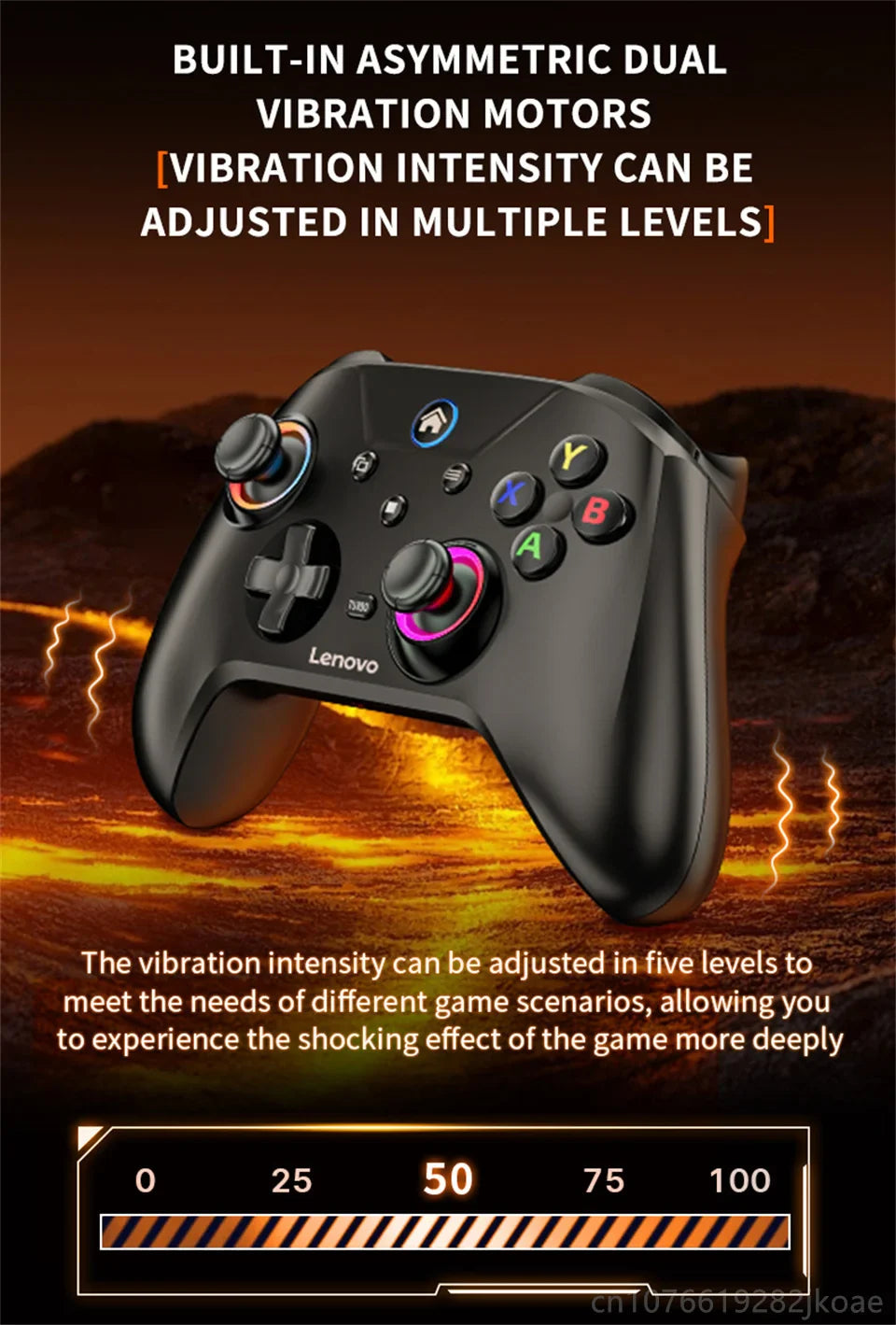 Lenovo S02 Wireless Bluetooth RGB Controller - Multi-Function Gamepad for Nintendo Switch OLED, Switch Lite, PC & Mobile