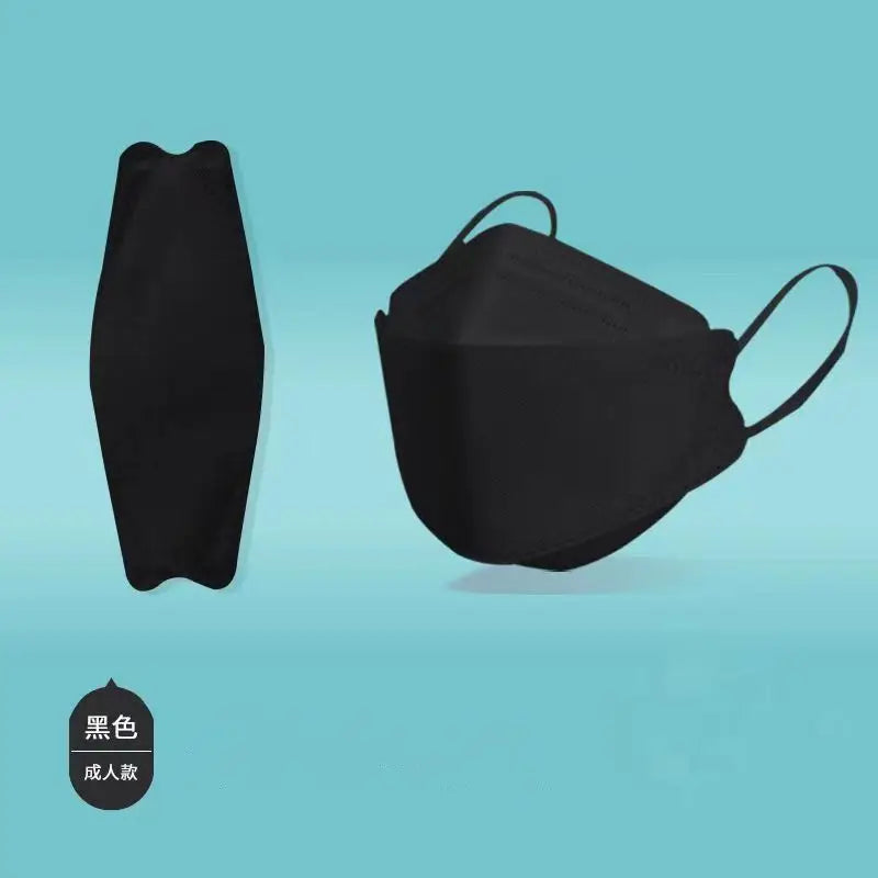 Morandi Colored KN95 Face Masks – 3D Fish & Willow Leaf Shape, 4-Layer Protective Mask for Men & Women