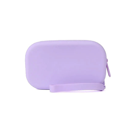 Silicone Cosmetic & Organizer Bag — Vintage Waterproof Zipper Pouch for Earphones, Coins, Travel, Women & Girls