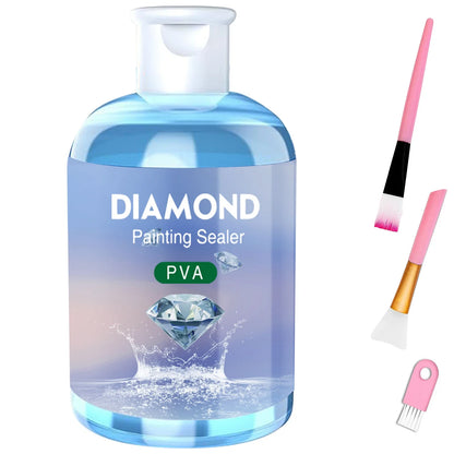 Diamond Painting Sealer Glue Kit - 120ML Puzzle Glue with 3 Brushes and Accessories