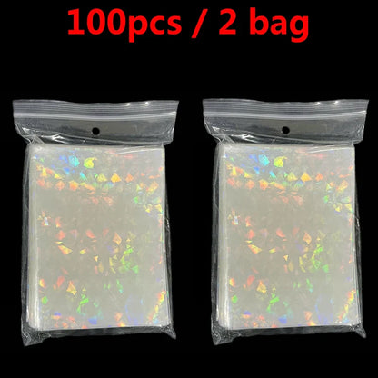 66x91mm Holographic Soft Trading Card Sleeves — Laser Protector for Pokemon, Yu-Gi-Oh & Baseball Cards