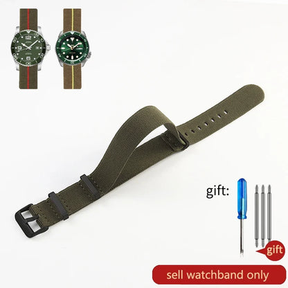 60's French Army Nylon Watch Strap - Woven Military Watch Band for Rolex, Seiko, Tudor & Omega